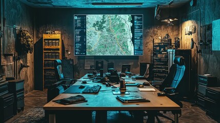 Poster - Tactical Briefing Room with Digital Map Display