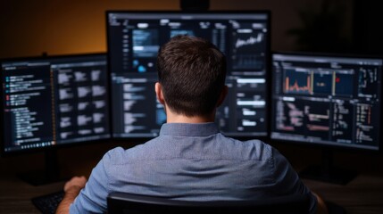 Poster - Professional Working with Multiple Computer Screens