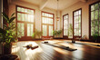 © seanzheng - generated Illustration fitness sport gym exercise yoga studio room place.