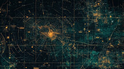 Poster - Dark Tactical Digital Radar Map Overlay Design