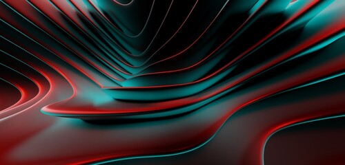 Wall Mural - Abstract dark background curved pattern in design 3d render