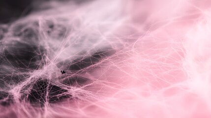 Black Spider Web on Pink Background, Abstract Image, Texture, Pattern Background, Wallpaper, Cover and Screen for Smartphone, PC, Laptop, 9:16 and 16:9 Format