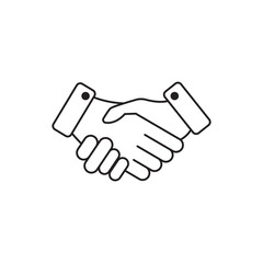 Fototapete - Outline shake hand pixel perfect vector icon