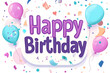 © NR Marketing - Vector happy birthday horizontal illustration with 3d realistic background with text.