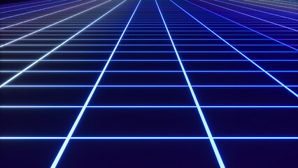 Leinwandbilder - Abstract background square shape,line grid in black background.geometric background,3d rendering