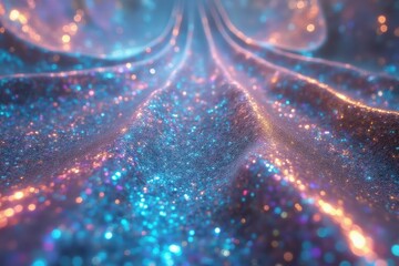 Wall Mural - ethereal sparkling fabric with vibrant blue and gold glitter for festive background design.