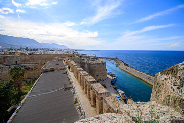 Wall Mural - view of kyrenia castle and harbor of cyprus island