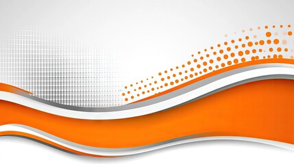 Poster - Modern orange tech background with lines and polygons forming a futuristic digital network