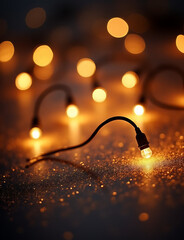 Poster - Christmas lights create a beautiful abstract background with glitter effect.