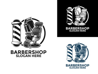 Barbershop vintage Logo design vector, Retro Salon Hair style logo design template