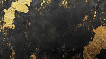 Poster - The dark black and gold background with metallic texture gives it a luxurious and high-contrast look.