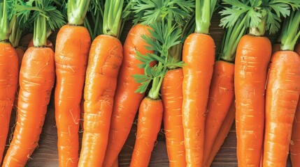 Aufkleber - Fresh orange carrots piled together with vibrant green tops