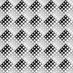 Poster - black and white seamless diagonal square pattern background - monochrome abstract repeating geometri