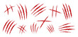 © Iryna - Set of red claws scratches animals. Four scratches shape. Wild animal claw marks. Funny design element
