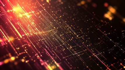 Poster - Digital background with lines, grids and futuristic glowing elements, perfect for presentations or websites with a technology theme.