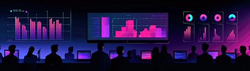 Poster - Group Discussion in Anime Style Illustration