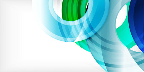 Aufkleber - Bright colorful circles with light effects. Abstract background