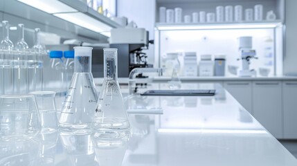 Poster - Research laboratory with high-precision analyzers and lab coats