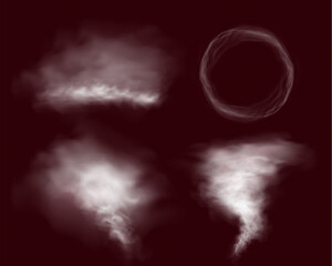 Poster - Realistic smoke, vape, fog, smog. Illustration of smoke on a transparent background.	
