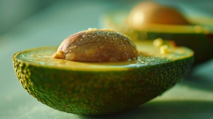 Poster - Sliced avocado revealing seed