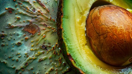 Poster - Sliced avocado revealing seed