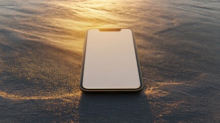 Poster - Smartphone screen facing directly at the camera with a blank display, on a smooth, clean surface