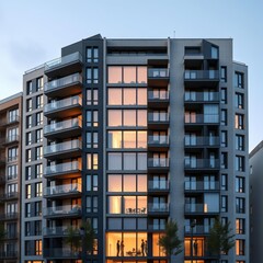 exterior facade of a modern condominium buildings in porta nuova district in milano italy october 7 