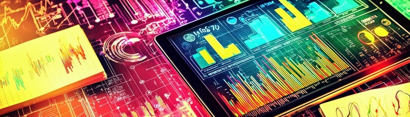 Poster - Vibrant Data Visualization on Digital Screen