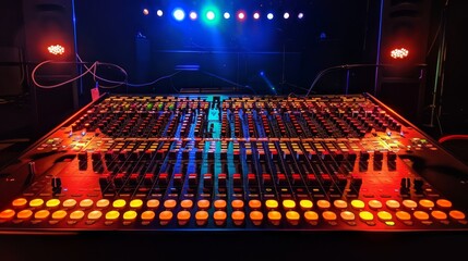 Poster - Soundboard with multiple channels and bright LEDs with clean background