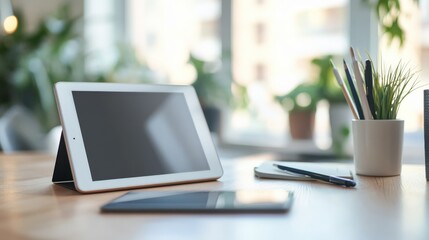 Poster - Tablet with stylus on modern desk