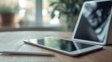 Poster - Tablet with stylus on modern desk