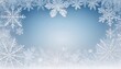 © Valy - Winter Snowflake Border on Blue Background with Copy Space