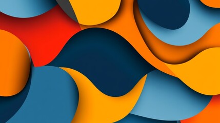 Poster - Abstract geometric background with overlapping shapes and contrasting bright colors. Create a dynamic and modern design.