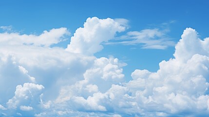 Poster - Vivid blue sky with cotton-like clouds