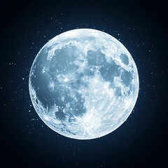Wall Mural - A full moon illustration isolated with white highlights.