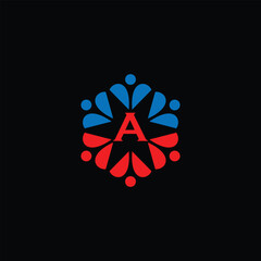 Social community logo With Letter A