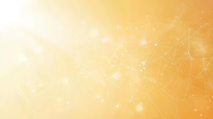 Poster - Abstract orange technology design with connected polygonal network and geometric forms