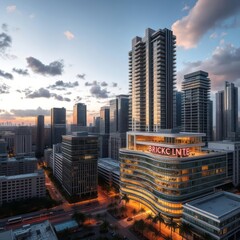 Downtown skyline cityscape with the new brickell city centre shopping mall in miami florida Condominium 