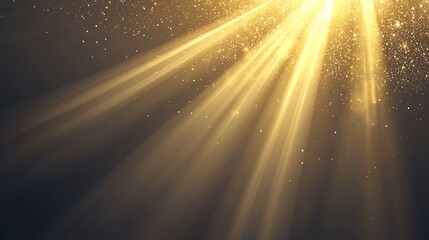 Wall Mural - A vector illustration of golden light with sun rays.