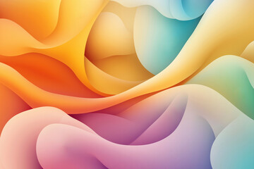 Poster - Swirling colors of orange, blue, and yellow create a vibrant abstract background design