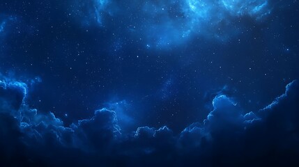 Wall Mural - Seamless HD panorama of a dark blue sky with the Milky Way, ideal for game development backgrounds.