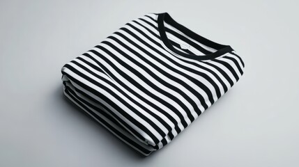 blank t-shirt with striped fabric texture . t-shirt template