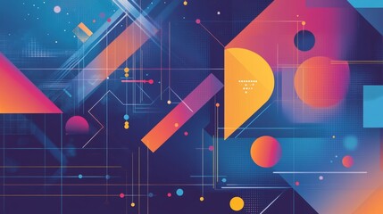 Poster - Modern abstract background with geometric shapes, lines and gradients, creating a stylish and futuristic design.