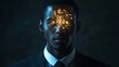 © Pat J. - Businessman with illuminated AI lightbulb, representing the impact of AI on future tech
