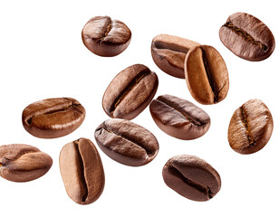 Wall Mural - Coffee beans flying isolated on white background, cut out