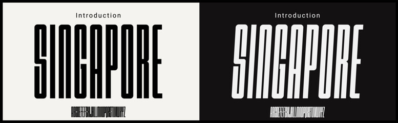 Wall Mural - condensed vector fonts. alphabet of sans serif font with modern and minimalist typography.
