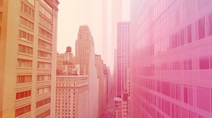 Poster - Digital chart overlay on a cityscape, representing real estate market trends and data analysis