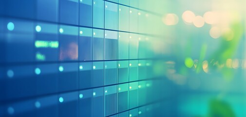 Poster - Abstract digital background with illuminated blue panels, ideal for technology and data visualization themes.