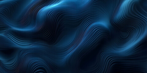 Poster - abstract wavy blue background. waves from many lines. digital space. holographic background