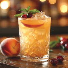 Poster - A refreshing cocktail with peach schnapps, white rum, and a hint of cranberry juice.